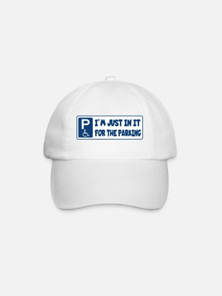 Ich sitze im Rollstuhl für die Parkplätze # - Baseballkappe - Weiß/Weiß