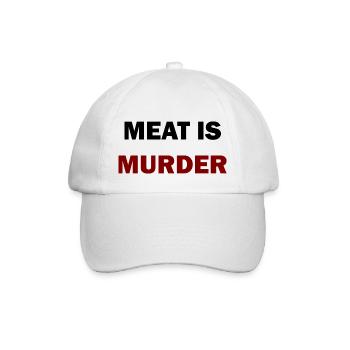 meat is murder - Baseballkappe - Weiß/Weiß - Vorne