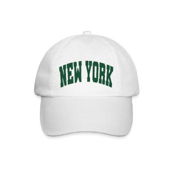 New York Schriftzug grün - Baseballkappe - Weiß/Weiß - Vorne