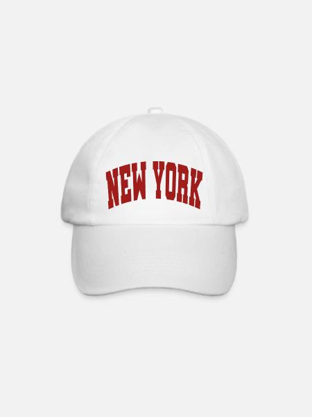New York Schriftzug rot - Baseballkappe - Weiß/Weiß