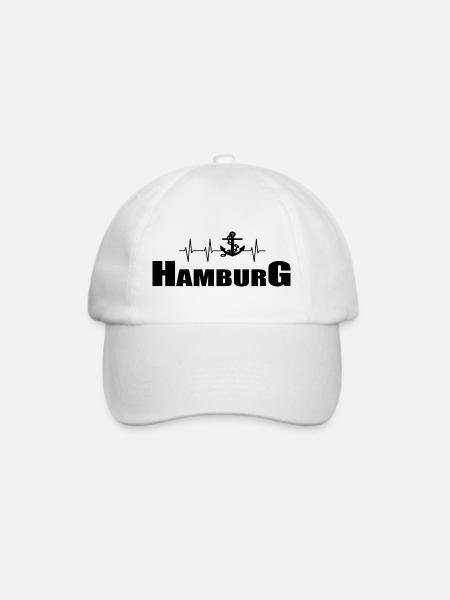 Hamburg - Baseballkappe - Weiß/Weiß