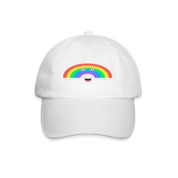 Lebhafte Regenbogenanimation  - Baseballkappe - Weiß/Weiß - Vorne