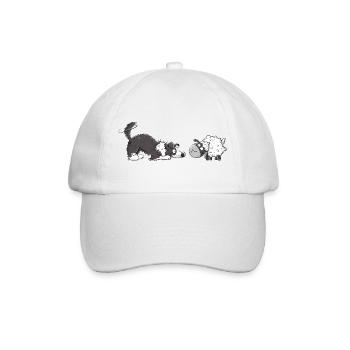 Border Collie Und Schaf I Hütehund Hund Fun - Baseballkappe - Weiß/Weiß - Vorne