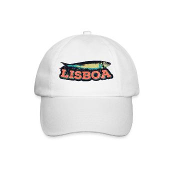 Lissabon Portugal, Lissabon Festivals, Sardinen - Baseballkappe - Weiß/Weiß - Vorne