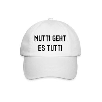 Mutti geht es tutti lustiger Spruch Mama Mutter - Baseballkappe - Weiß/Weiß - Vorne