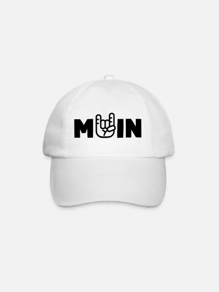 Moin Rock n Roll Norden Gruß Rocker - Baseballkappe - Weiß/Weiß