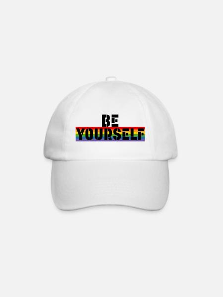 LGBT Rainbow shirt Be yourself - Baseballkappe - Weiß/Weiß