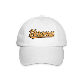 Verona Retro Script Logo - Baseballkappe - Weiß/Weiß - Vorne