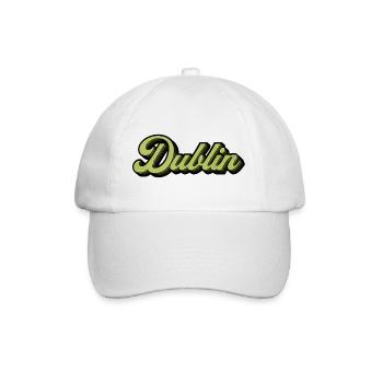 Dublin Retro Script in Lime - Baseballkappe - Weiß/Weiß - Vorne