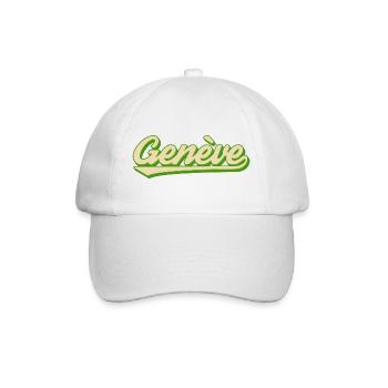 Genève Retro Script Limette - Baseballkappe - Weiß/Weiß - Vorne
