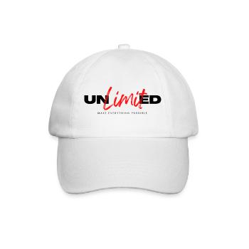 Schalte Dein Potenzial mit "Unlimited" frei - Baseballkappe - Weiß/Weiß - Vorne