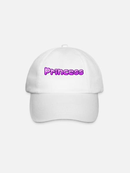 Text Princess - Baseballkappe - Weiß/Weiß