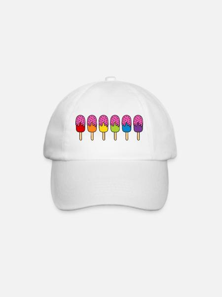 EIS Regenbogen LGBTQ+ Schoko Eiscreme Pride Month - Baseballkappe - Weiß/Weiß