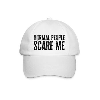 Normale Menschen machen mir Angst - Psych Design - Baseballkappe - Weiß/Weiß - Vorne