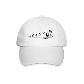 Endlich Freitag Strand Evolution - Baseballkappe - Weiß/Weiß - Vorne