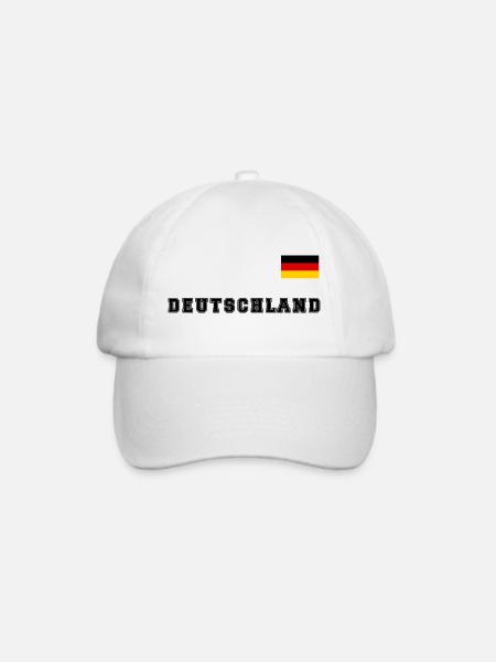 Deutschland Trikot Look mit Fahne Nationalflagge - Baseballkappe - Weiß/Weiß