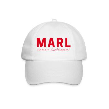 Marl Fan T-Shirt – Perfekt für echte Fans! - Baseballkappe - Weiß/Weiß - Vorne