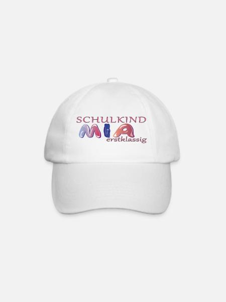 Schulkind Mia Schule - Baseballkappe - Weiß/Weiß