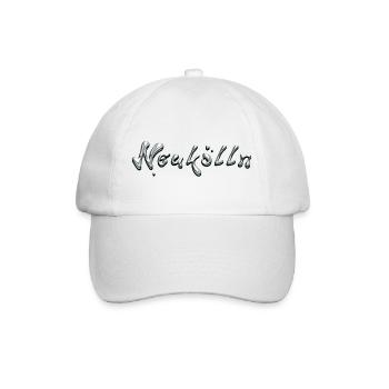 Neukölln Metallic Schrift - Baseballkappe - Weiß/Weiß - Vorne