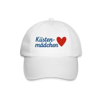 Küsten Mädchen Herz Overlay - Baseballkappe - Weiß/Weiß - Vorne