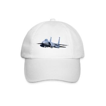F-15 Kampfjet Illustration - Baseballkappe - Weiß/Weiß - Vorne