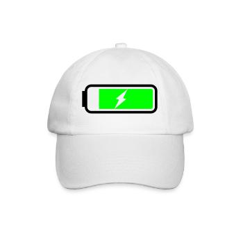 Batterie lädt - Baseballkappe - Weiß/Weiß - Vorne