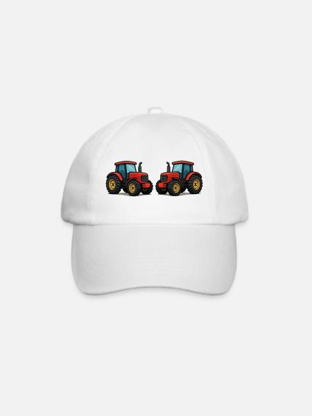 Traktor - Baseballkappe - Weiß/Weiß