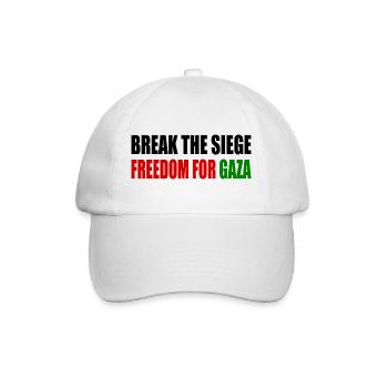 break the siege freedom for gaza - Baseballkappe - Weiß/Weiß - Vorne