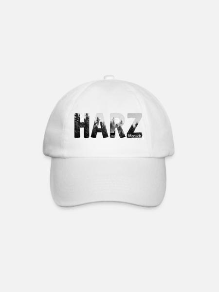 Harzmensch - im Harz zu Hause - Baseballkappe - Weiß/Weiß