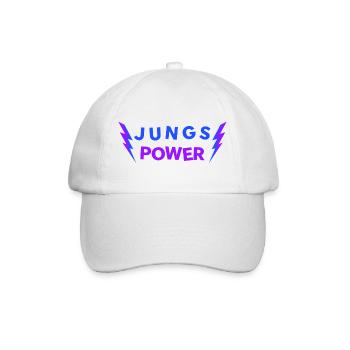 JUNGS POWER - Glücksbringer Jungen Männer - Baseballkappe - Weiß/Weiß - Vorne