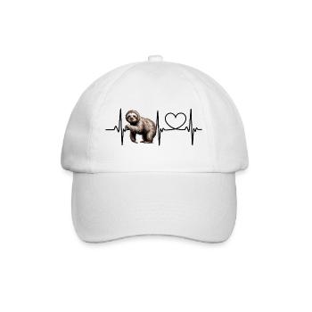 Lässiger Faultier-Print für Tierliebhaber - Baseballkappe - Weiß/Weiß - Vorne