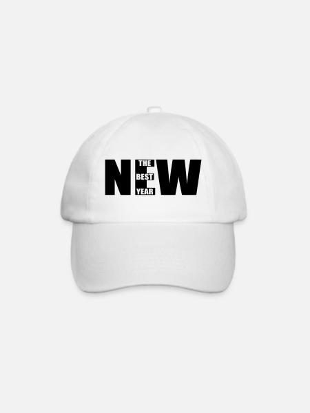 New – The Best Year Bold Typography Design - Baseballkappe - Weiß/Weiß