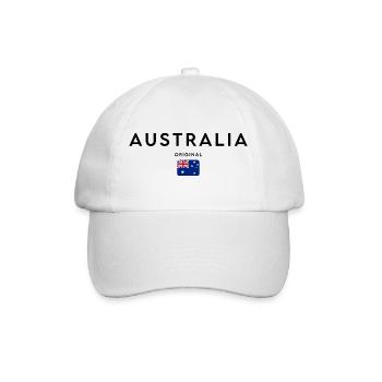 Australische Flagge, Australischer Stolz - Baseballkappe - Weiß/Weiß - Vorne