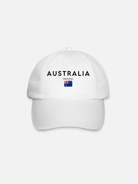 Australische Flagge, Australischer Stolz - Baseballkappe - Weiß/Weiß