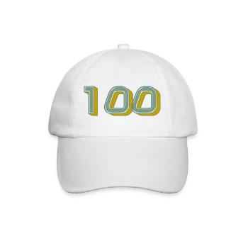 100. 100 JAHRE. 100-JÄHRIGES JUBILÄUM. GEBURTSTAG 100 - Baseballkappe - Weiß/Weiß - Vorne
