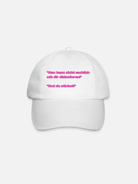 Pinkes Zitat Streit-Charme - Baseballkappe - Weiß/Weiß