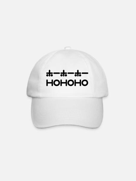 HoHoHo + Japanischer Text – Schwarz - Baseballkappe - Weiß/Weiß