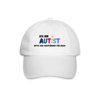 Ich bin Autist_Verständnis - Baseballkappe - Weiß/Weiß - Vorne