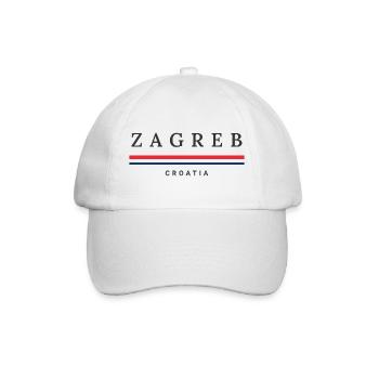Stadt Zagreb, Kroatien - Baseballkappe - Weiß/Weiß - Vorne
