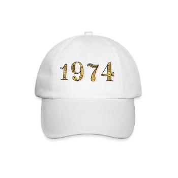 Geburtstagsgeschenk 1974 - Baseballkappe - Weiß/Weiß - Vorne