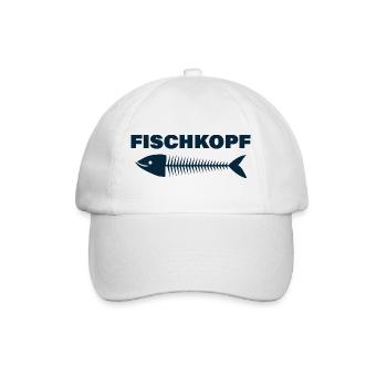 FISCHKOPF - Baseballkappe - Weiß/Weiß - Vorne