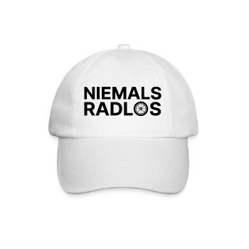 Niemals Radlos - Baseballkappe - Weiß/Weiß - Vorne