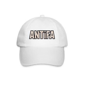 Antifa - Antifascist Merch - Baseballkappe - Weiß/Weiß - Vorne