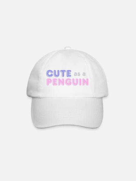 Cute as a Penguin - Baseballkappe - Weiß/Weiß