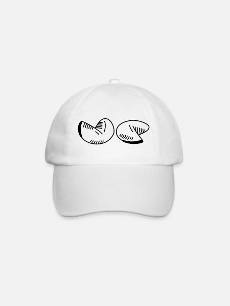 Glückskeks Motiv – Weisheit & Humor vereint! - Baseballkappe - Weiß/Weiß