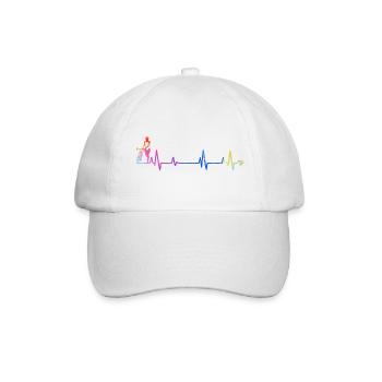 Regenbogen Puls Silhouette - Baseballkappe - Weiß/Weiß - Vorne
