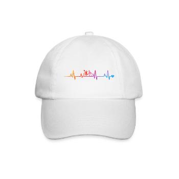 Regenbogen Fahrrad Pulslinien - Baseballkappe - Weiß/Weiß - Vorne