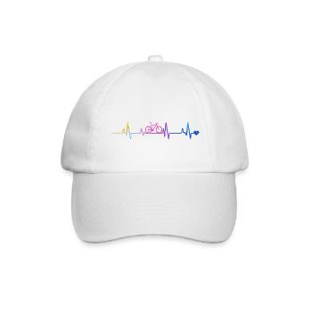 Herzschlag Radfahrer Gradient - Baseballkappe - Weiß/Weiß - Vorne