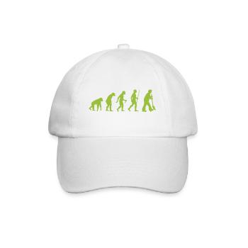 Evolution - vom Urmensch zum Gartenfreund - Baseballkappe - Weiß/Weiß - Vorne