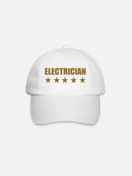 5-Sterne-Elektriker: Hochleistungsexperte - Baseballkappe - Weiß/Weiß